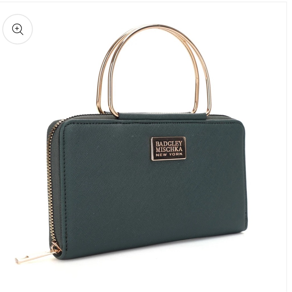 Badgley Mischka green wallet